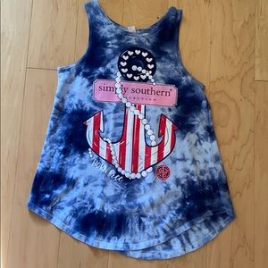 Women’s blue tie dye tank top